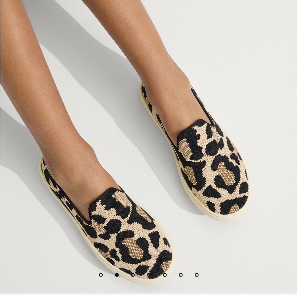Rothy’s Kids Leopard Print Slip-On Sneakers size 12